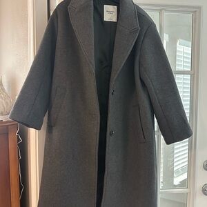 Abercrombie & Fitch Dark Gray Trench Coat
